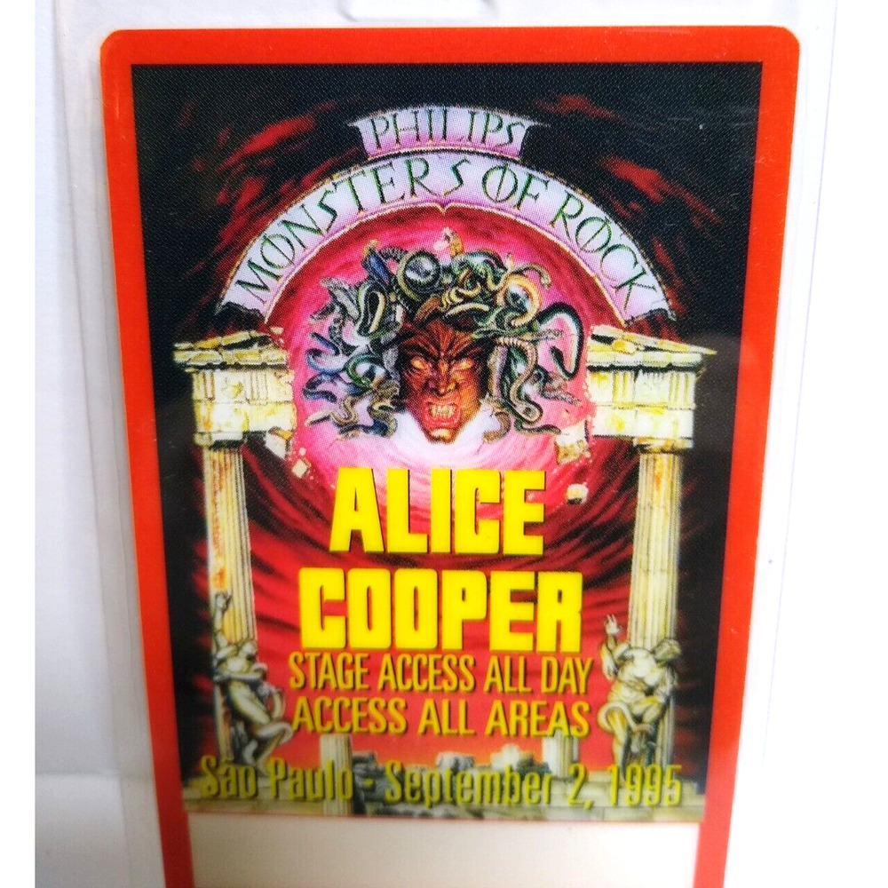Monsters Of Rock Backstage Pass Heavy Metal Hard Rock Music 1995 Alice Cooper